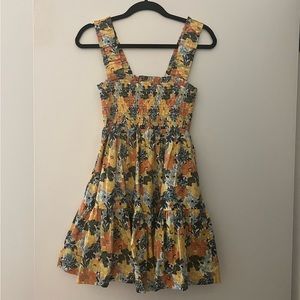 Abercrombie Smocked Bodice Easy Mini Dress in Multifloral